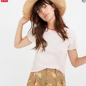 Madewell Cotton Ringer Tee in Pink